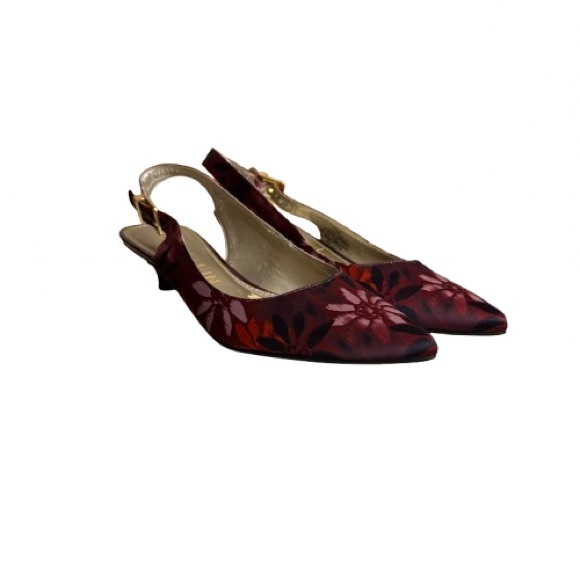 Anne Klein AK Expert Floral Slingback Kitten Heels 7.5M - Picture 3 of 5